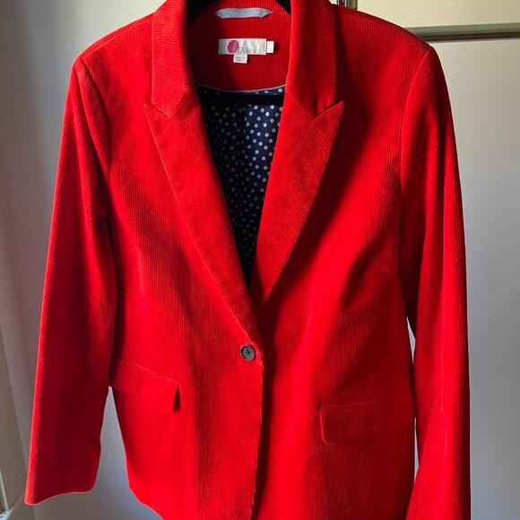 Red Corduroy Sport Coat Womens Boden - Picture 1 of 4